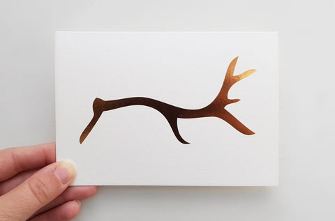 Copper Foil Stag Notecard - Pack of 8 - The Hunter Press - Made Scotland