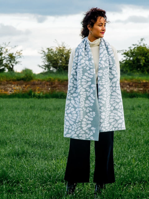 Dapple Blanket Scarf - Haar and Ice White - Whirlow - Made Scotland
