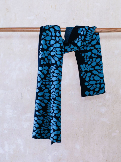 Dapple Blanket Scarf - Midnight and Utopia Blue - Whirlow - Made Scotland