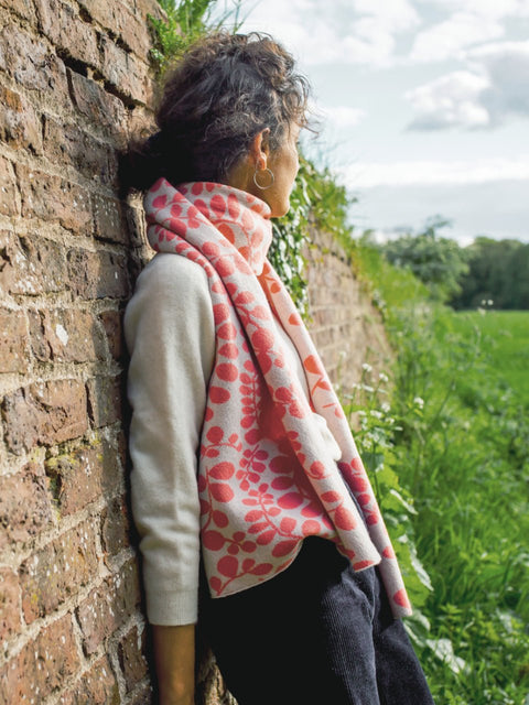 Dapple Blanket Scarf - Sand Rose and Oat - Whirlow - Made Scotland