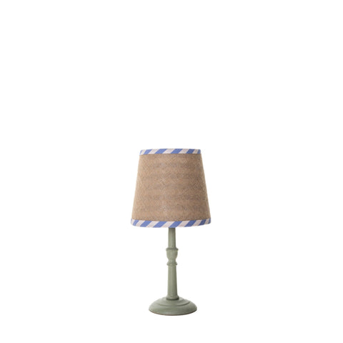 Double Sided Empire Lampshade - Hessian stripe blue and pink - Amanda Wells - Made Scotland