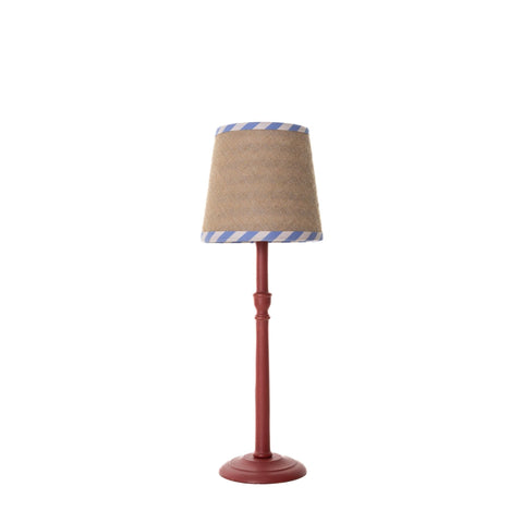 Double Sided Empire Lampshade - Hessian stripe blue and pink - Amanda Wells - Made Scotland