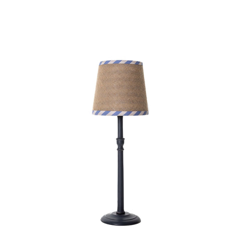 Double Sided Empire Lampshade - Hessian stripe blue and pink - Amanda Wells - Made Scotland