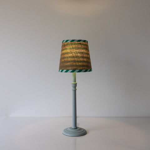 Double Sided Empire Lampshade - Hessian stripe green - Amanda Wells - Made Scotland