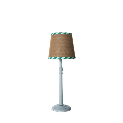Double Sided Empire Lampshade - Hessian stripe green - Amanda Wells - Made Scotland