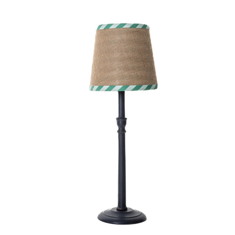 Double Sided Empire Lampshade - Hessian stripe green - Amanda Wells - Made Scotland