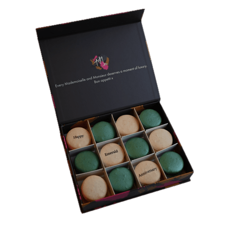 Emerald (55th) Wedding Anniversary Gift Box - 12 - Mademoiselle Macaron - Made Scotland
