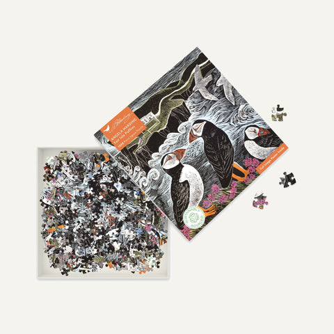 Fair Isle Puffins 1000-Piece Jigsaw Puzzle by Angela Harding