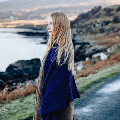 Feàrna Shawl Night Blue - EAS FORS - Made Scotland