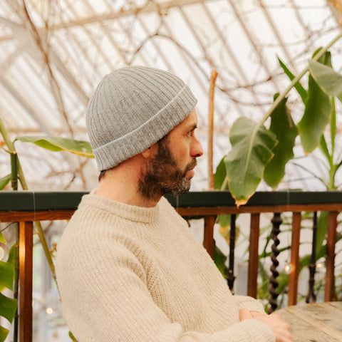 Fisherman Beanie Grey - EAS FORS - Made Scotland