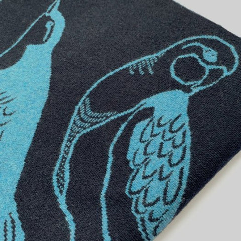 Flock Blanket Scarf - Midnight and Utopia Blue - Whirlow - Made Scotland