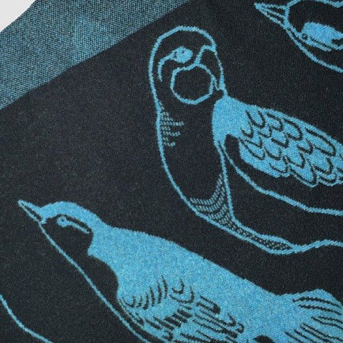 Flock Blanket Scarf - Midnight and Utopia Blue - Whirlow - Made Scotland