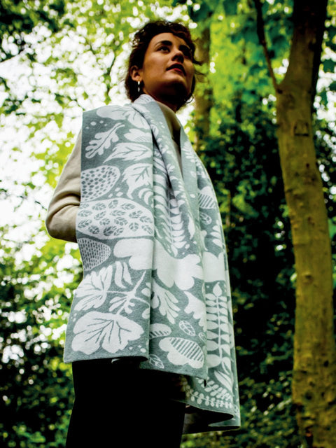 Flora Blanket Scarf - Haar and Ice White - Whirlow - Made Scotland