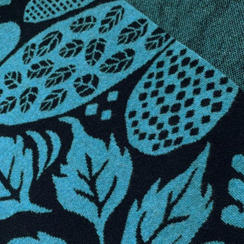 Flora Blanket Scarf - Midnight and Utopia Blue - Whirlow - Made Scotland