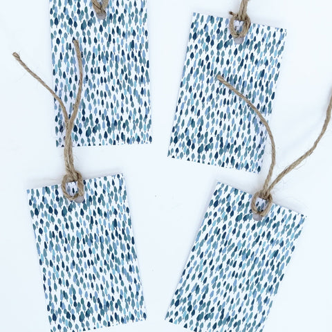 Forest Green Christmas Recyclable Wrapping Paper Set - AQUA Eco Friendly Gift Wrap and Tags - 1 sheet & 1 tag - Lomond Paper Co - Made Scotland