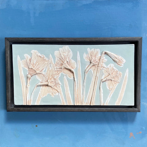 Framed Daffodil Landscape - Hand Painted - Imprint Casts - Made Scotland