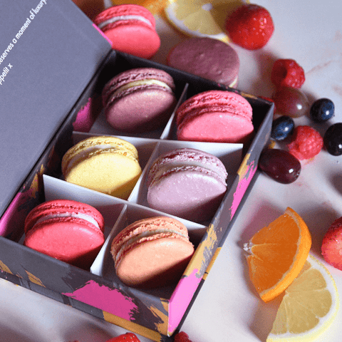 Fruity Favourites Macaron Gift Box - 6 Macarons - Mademoiselle Macaron - Made Scotland