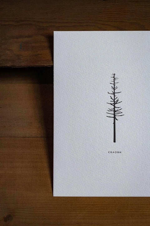 Gaelic Craobh Letterpress Print - The Hunter Press - Made Scotland