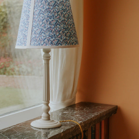 Gairloch Fluted Lamp Base - Chalk white - Amanda Wells - Made Scotland