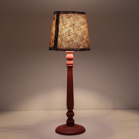 Gairloch Fluted Lamp Base - Mulberry red - Amanda Wells - Made Scotland