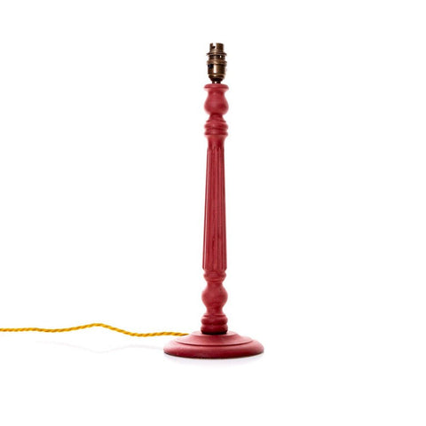 Gairloch Fluted Lamp Base - Mulberry red - Amanda Wells - Made Scotland