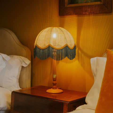 Gairloch Fluted Lamp Base - Ocean blue - Amanda Wells - Made Scotland