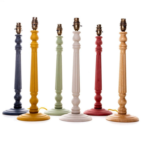 Gairloch Fluted Lamp Base - Ocean blue - Amanda Wells - Made Scotland