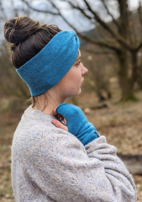 Gathered Headband in Hebridean Sea - Island Nation Studio - Made Scotland