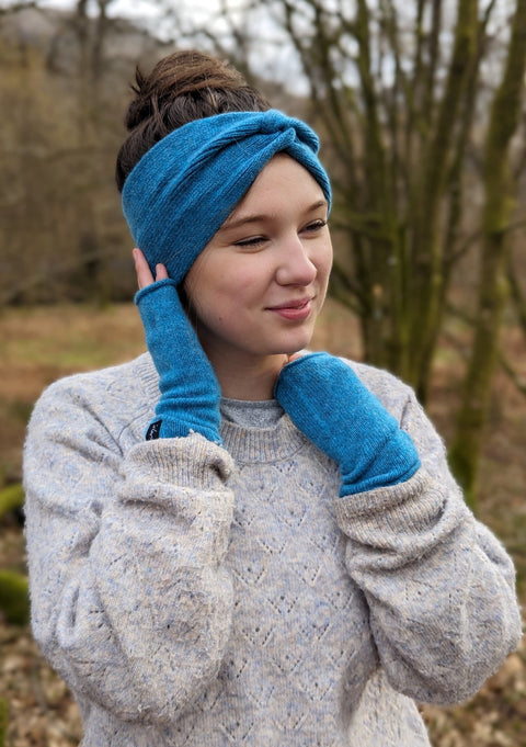 Gathered Headband in Hebridean Sea - Island Nation Studio - Made Scotland