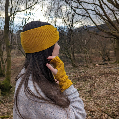 Gathered Headband in Mustard - Island Nation Studio - Made Scotland