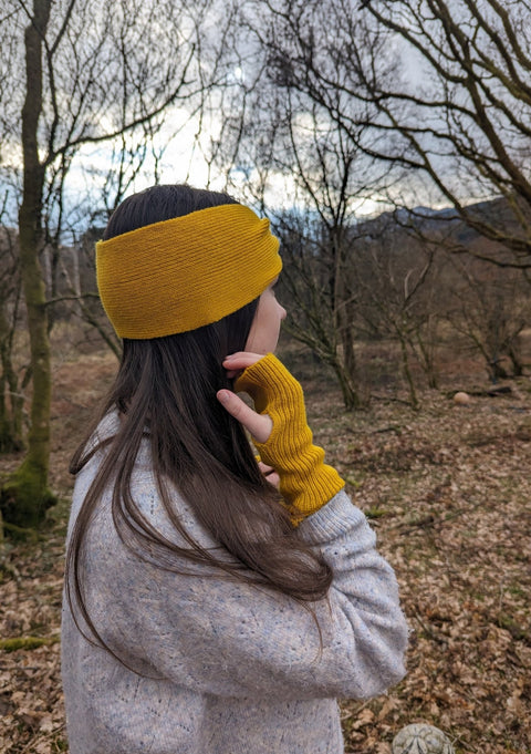 Gathered Headband in Mustard - Island Nation Studio - Made Scotland