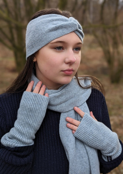 Gathered Headband in Sea Harr - Island Nation Studio - Made Scotland