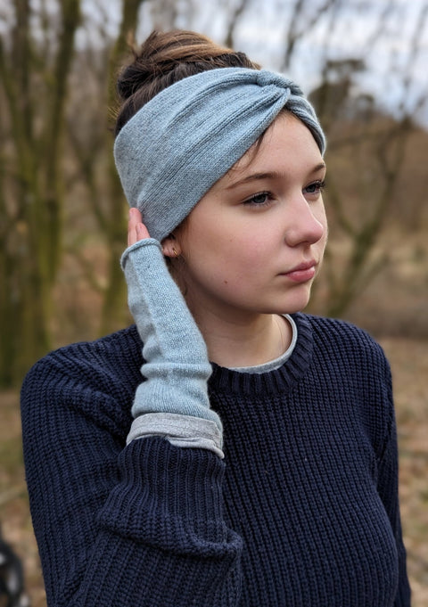 Gathered Headband in Sea Harr - Island Nation Studio - Made Scotland