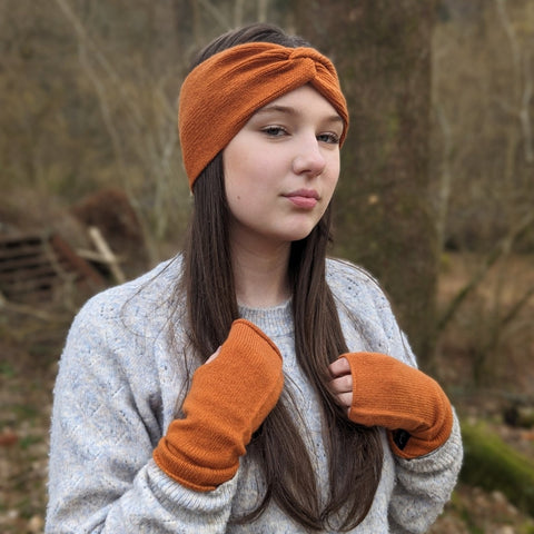 Gathered Headband in Winter Bracken - Island Nation Studio - Made Scotland