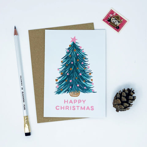 Girl Looking for Christmas Tree - Pack of 8 Cards - 3 Packs - Lomond Paper Co - Made Scotland