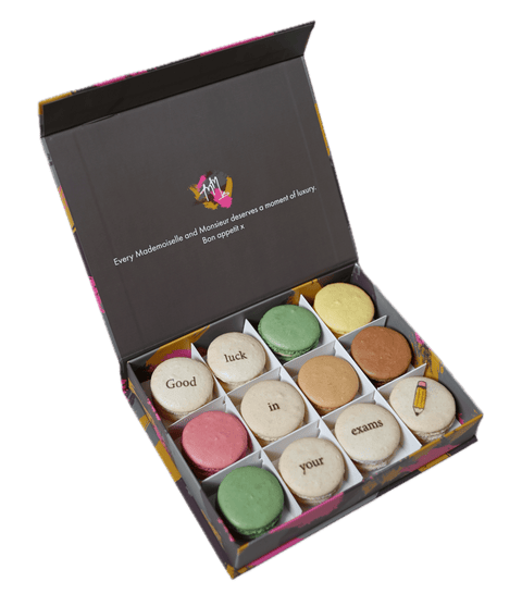 Good Luck Printed Macarons Gift Box - 12 - Mademoiselle Macaron - Made Scotland