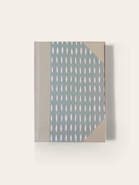 Hand-bound A5 Notebook, handcrafted in Scotland - Sage Brushstroke – Ruled - Sisu Stationery - Made Scotland