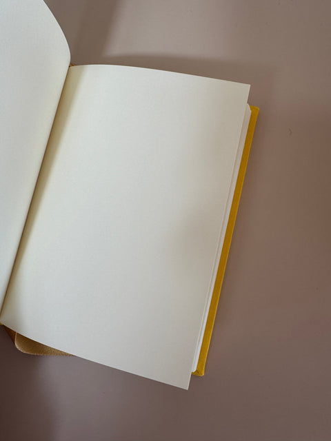 Hand-bound A6 Notebook, handcrafted in Scotland - Lime Botanical Leaves – Ruled - Sisu Stationery - Made Scotland