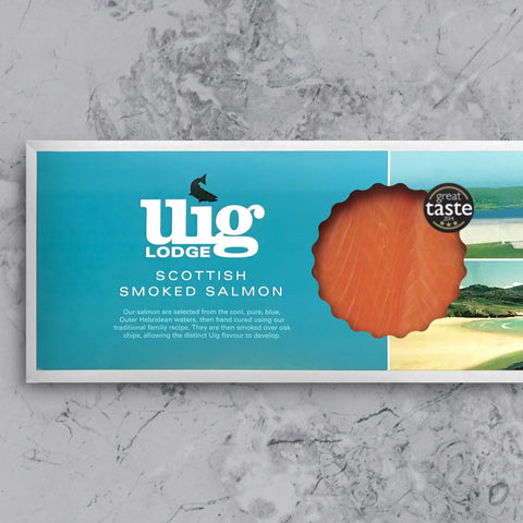 Hand Sliced Smoked Salmon Side (min. weight 1.1kg) - Uig Lodge - Made Scotland