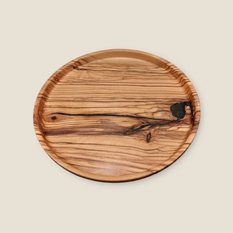 Hand - turned Olive Wood Plate - Goose in the Wood - Made Scotland