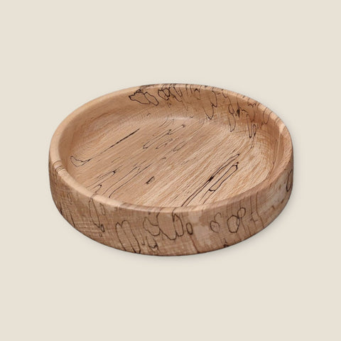 Hand - turned Spalted Beech Bowl - Goose in the Wood - Made Scotland