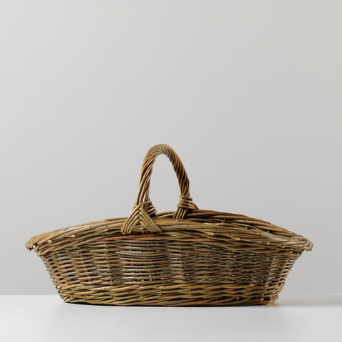 Handmade Willow Harvest Basket in Mixed Willow with Bark On - Anna Liebmann - Made Scotland