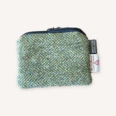 Harris Tweed® Card Purse - Grass Green - Amy Britton Harris Tweed® Accessories - Made Scotland