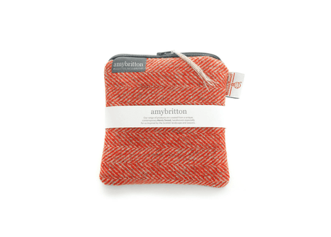 Harris Tweed® Large Purse - Sunrise orange - Amy Britton Harris Tweed® Accessories - Made Scotland