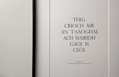 Letterpress Wall Art - Gaelic Art Print - Scottish Gaelic Proverb