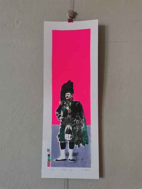 Pipe Major - Screenprint and Spraypaint Original, Signed and Editioned by Artist - Dylan Bell