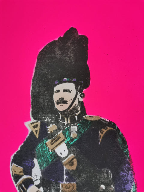 Pipe Major - Screenprint and Spraypaint Original, Signed and Editioned by Artist - Dylan Bell