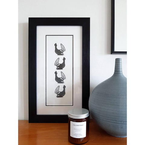 Letterpress Capercaillie Print - Tall - Letterpress Wall Art - Scottish Capercaillie Design