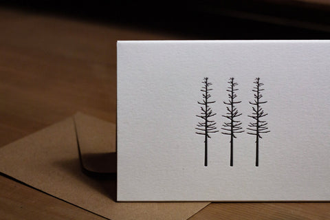 Little Trees Letterpress Notecards