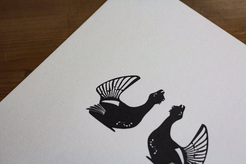 Letterpress Wall Art - Letterpress Capercaillie Print
